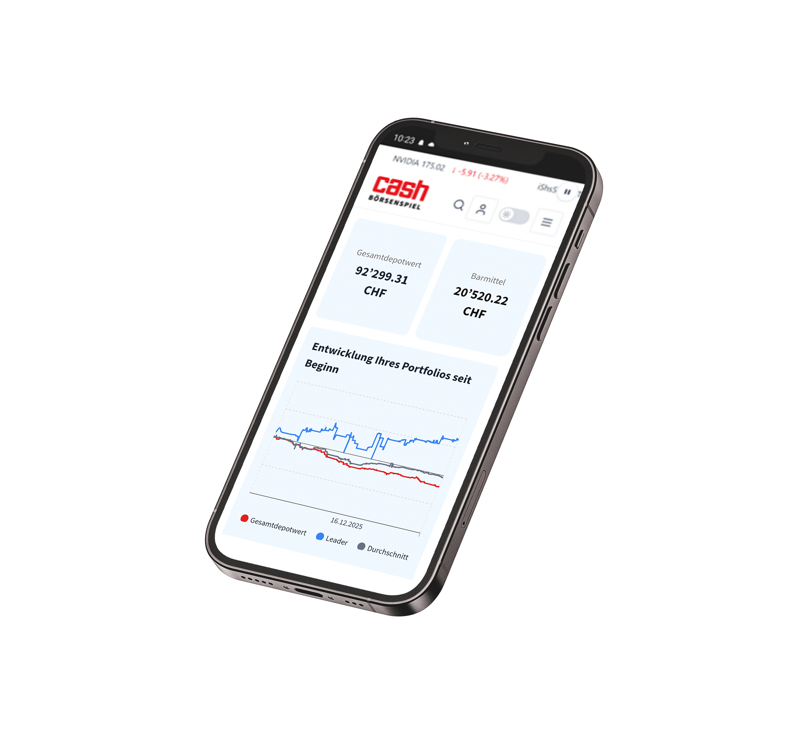 cash Börsenspiel auf dem Smartphone